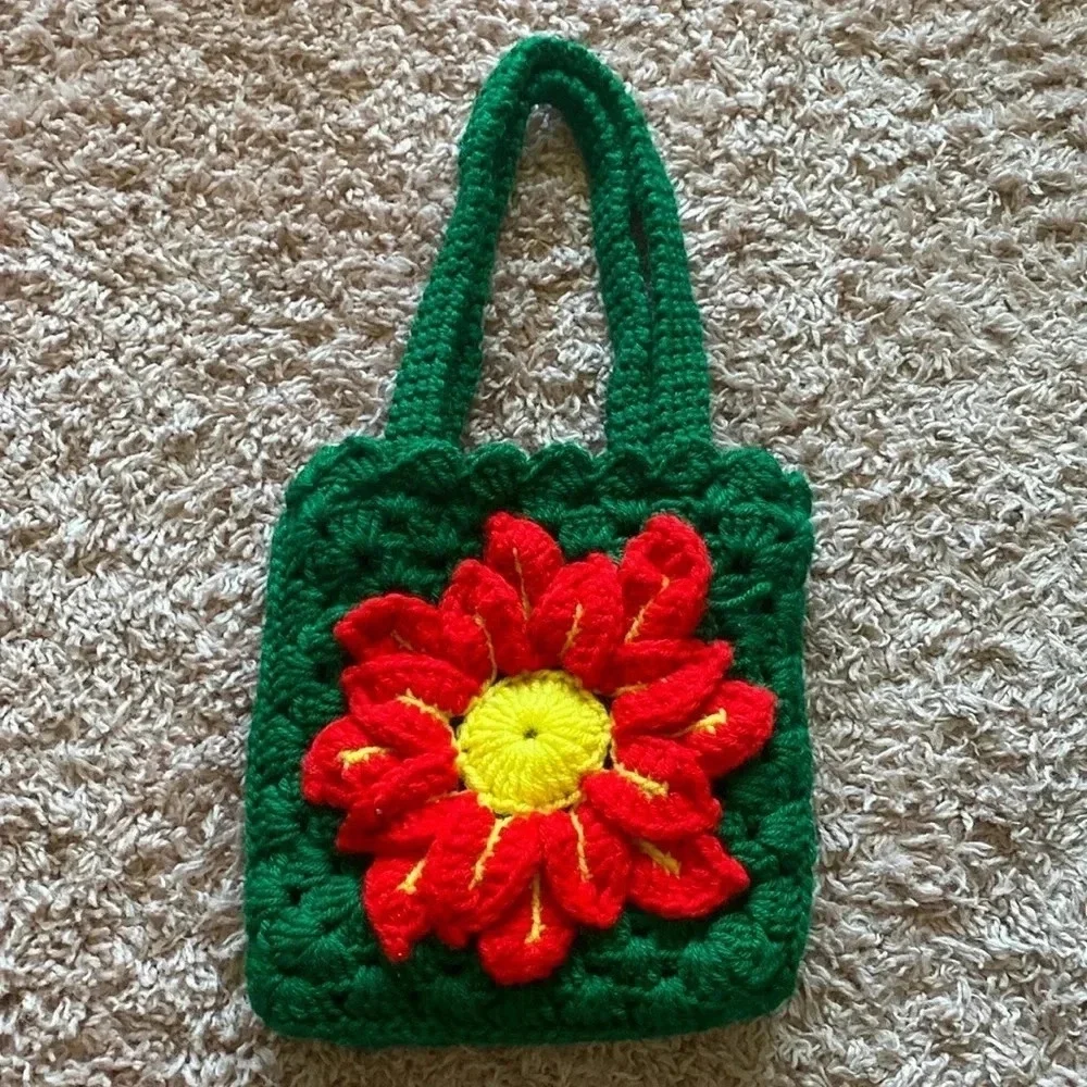 Crochet Granny Square Flower Tote - Picture 1 of 2